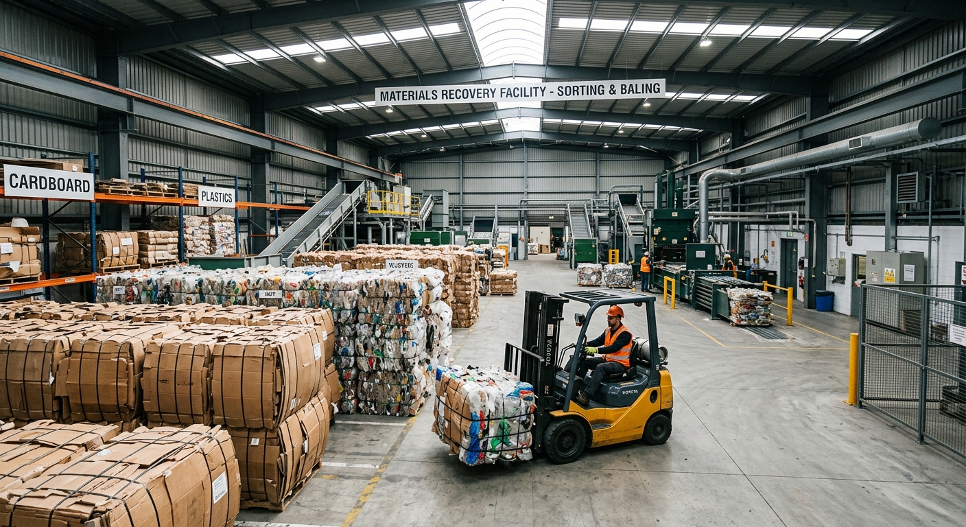 Sorting centre and baling operations
