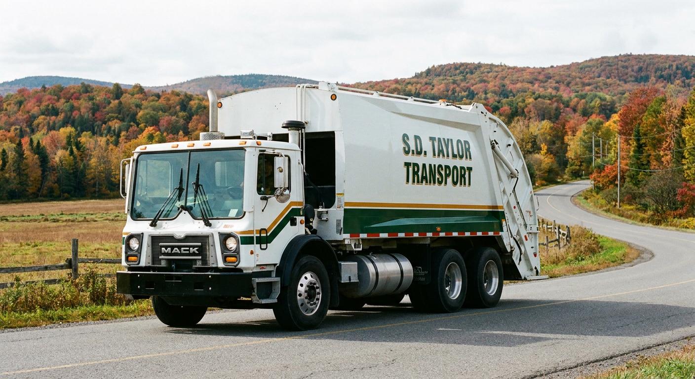 S.D. Taylor Transport truck on an Eastern Townships road